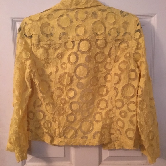 EUC Ruby Rd. Yellow Cotton Blend Lace Jacket 6 - Picture 2 of 4
